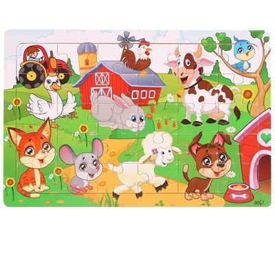 puzzle bois animaux de la ferme 