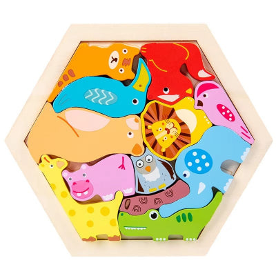 puzzle bois animaux