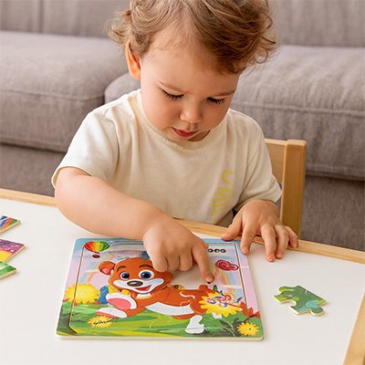 puzzle bois eveil tactile