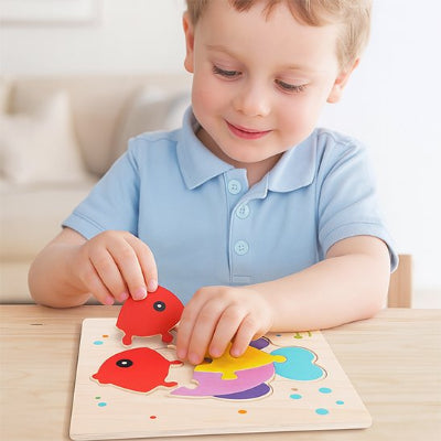 puzzle bois eveil tactiles