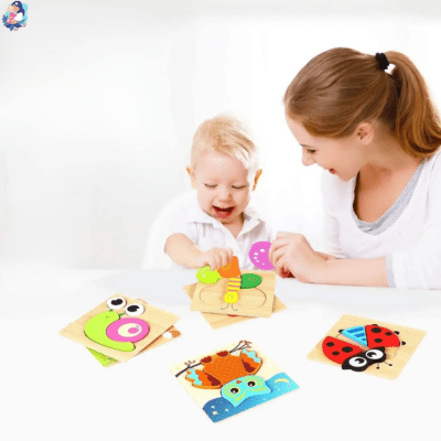 Puzzle en bois 3D ANIMAUX™ - bebemam.com