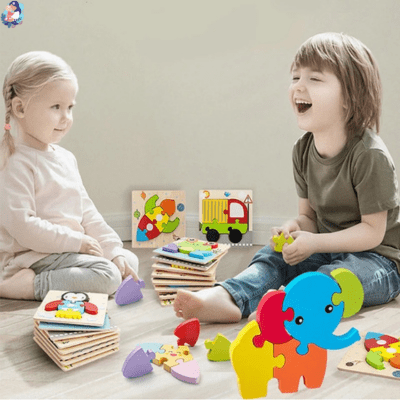 Puzzle en bois 3D ANIMAUX™ - bebemam.com