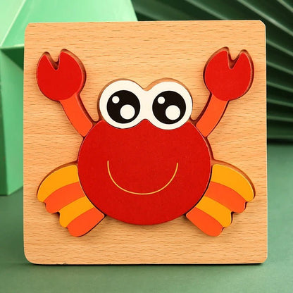 puzzle en bois 3d animaux crabe
