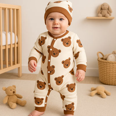pyjama bebe garcon motif teddy bear