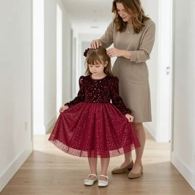 robe princesse bordeaux brillance