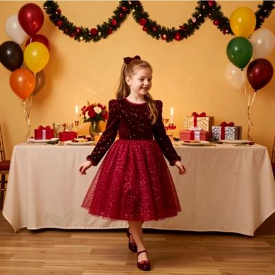 Robe princesse bordeaux | scintillante