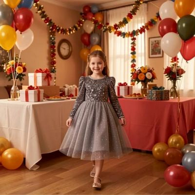 Robe scintillante enfant  |  Élégance festive
