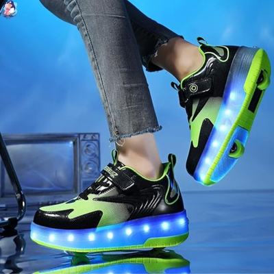 Roller enfant | Chaussures à roulettes LED rechargeables