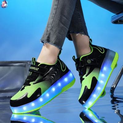 Roller enfant | Chaussures à roulettes LED rechargeables