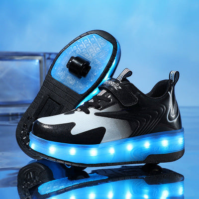 Roller enfant | Chaussures à roulettes LED rechargeables