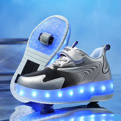 roller enfant noir et gris