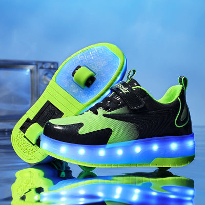 roller enfant noir et vert