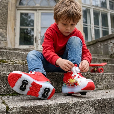 roller enfant rouge blanc