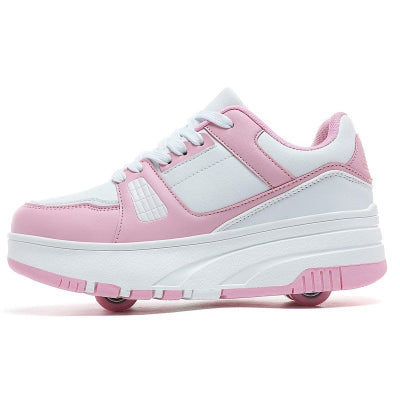 roller enfant sneaker rose