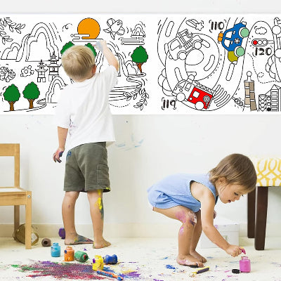 rouleau papier dessin a colorier a coler sur le mur