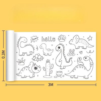 rouleau papier dessin a colorier dinosaure