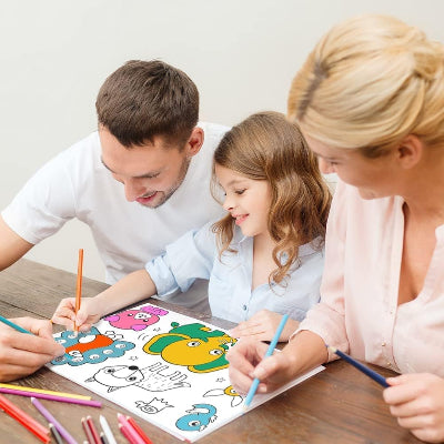 rouleau papier dessin a colorier familial