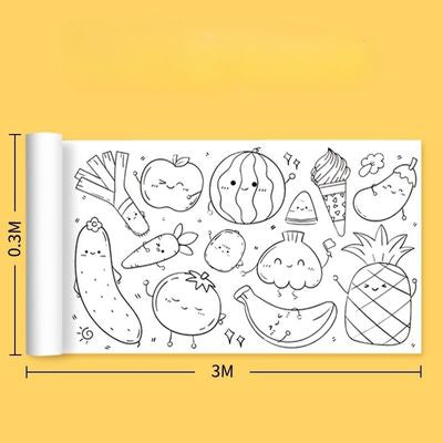 rouleau papier dessin a colorier fruit