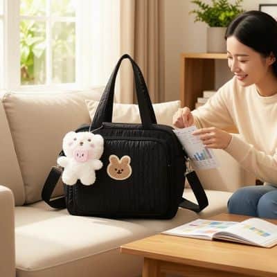 sac a langer compact illustre organise