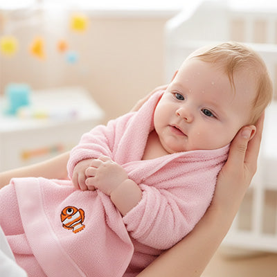 serviette de bain bebe broderie marine decorative