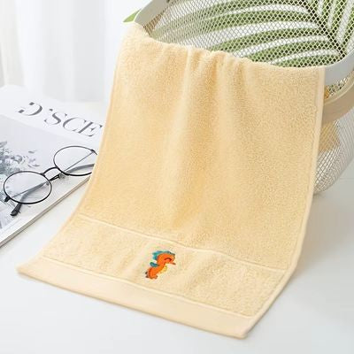serviette de bain bebe jaune hippocampe