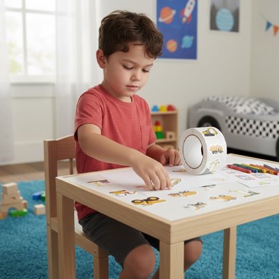 stickers autocollant format rouleau distributeur