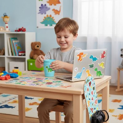 stickers autocollant support cylindrique inclus