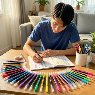 Stylos à gel | Métalliques Pailletés 12 Couleurs