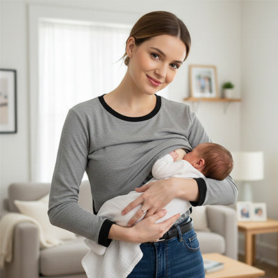 t shirt allaitement gris