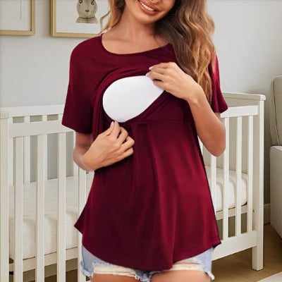 t shirt allaitement rouge