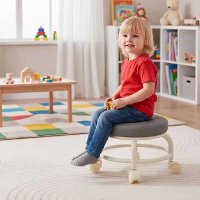 tabouret enfant pietement en bois clair 
