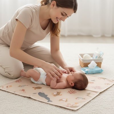 tapis a langer nomade surface impermeable