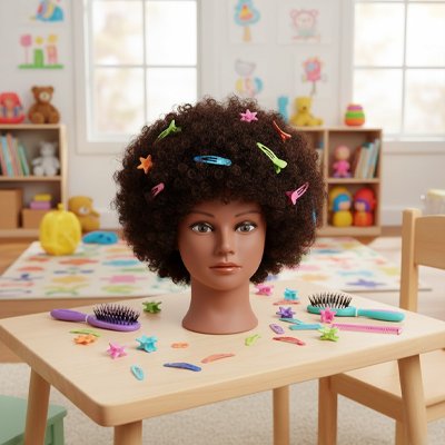 tete a coiffer cheveux synthetiques realistes