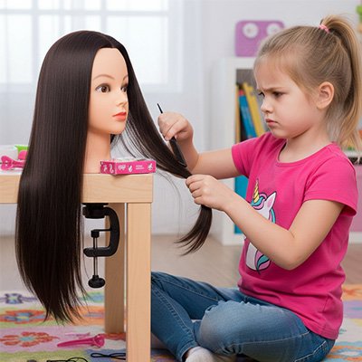 tete a coiffer longueur importante des cheveux