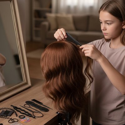 tete a coiffer support avec pince inclus