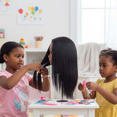 tete a coiffer texture realiste des cheveux