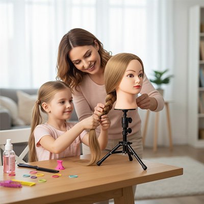 tete a coiffer visage realiste maquille