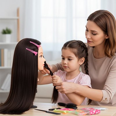 tetes a coiffer cheveux longs synthetiques