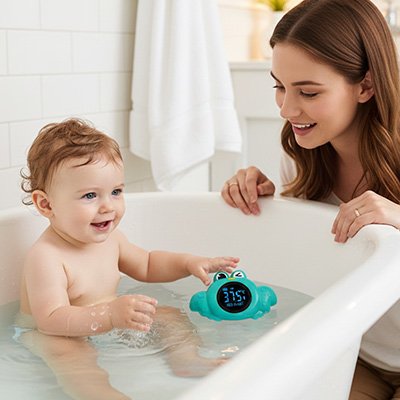 thermometre bain bebe design ludique en forme de crabe