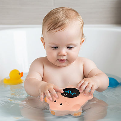 thermometre bain bebe ours rose