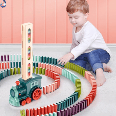 Train automatique éducatif DOMINOTIS™ - bebemam.com