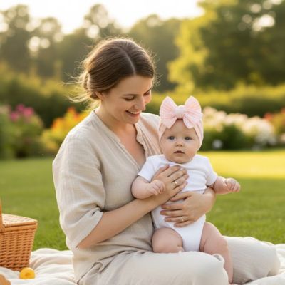 turban bebe fille rose