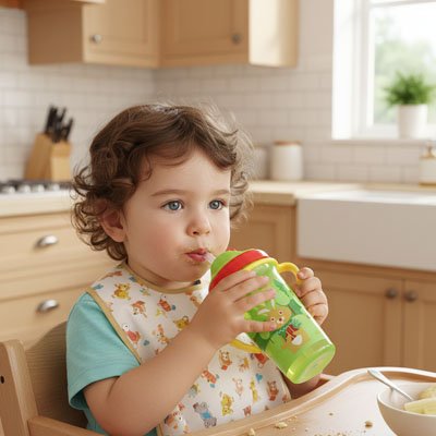 verre bebe bec anti fuite avec valve