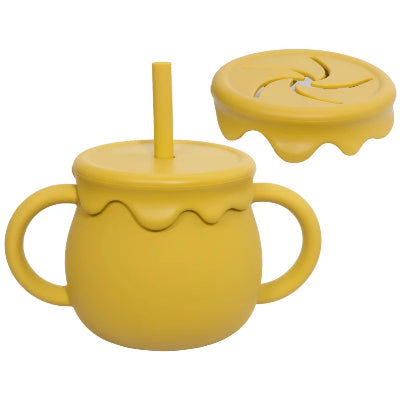 verre bebe ergonomique anti renversement jaune