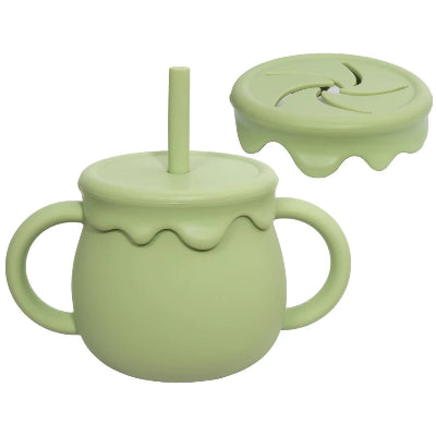 verre bebe ergonomique anti renversement vert