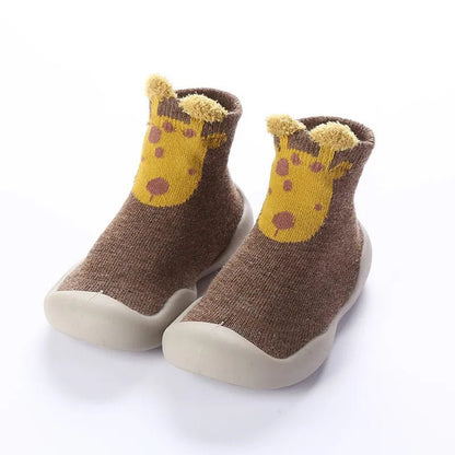 Chaussure chaussettes de sol pour bebes prewalker marron