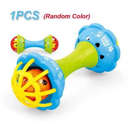 Hochet en caoutchouc souple pour bebe soft ball bleu et vert